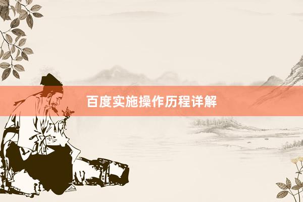 百度实施操作历程详解